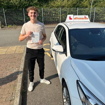 Adam - first time test pass at Norwich Peachman Way after intensive driving course with Colin at The Best Intensive Driving School