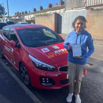 Chandima - first time driving test pass in Bristol with Aki from The Best Intensive Driving School