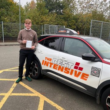 Fin - driving test pass at Norwich Peachman Way after learning to Drive with Donnie from The Best Intensive Driving School