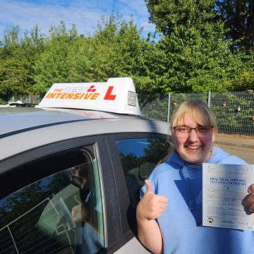 Jessica - passed her driving test after a 20 hour intensive driving crash course in Norwich with The Best Intensive Driving School