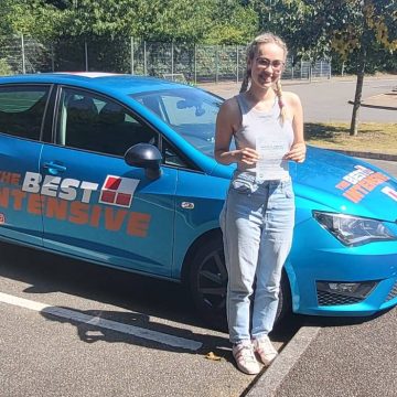 Lily - first time driving test pass at Norwich Peachman Way after intensive driving course with Tracey from The Best Intensive Driving School