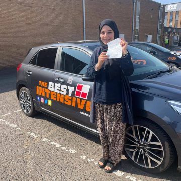 Merve - driving test pass after driving lessons with Aki of The Best Intensive Driving School