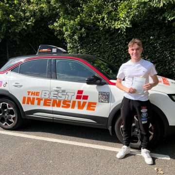 Oliver - first time driving test pass at Norwich Peachman Way after intensive driving course with Donnie from The Best Intensive Driving School