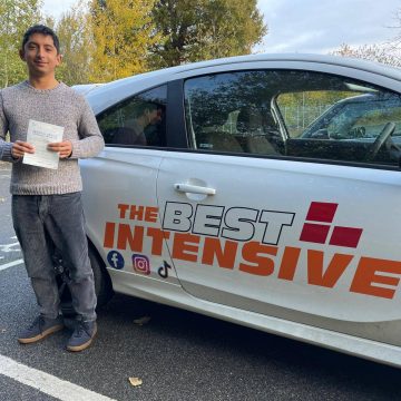 Pedro - first time driving test pass at Norwich Peachman Way after learning to drive with an Intensive Driving Course from The Best Intensive Driving School