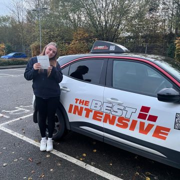 Poppy - first time driving test pass at Norwich Peachman Way after learning to drive with Donnie from The Best Intensive